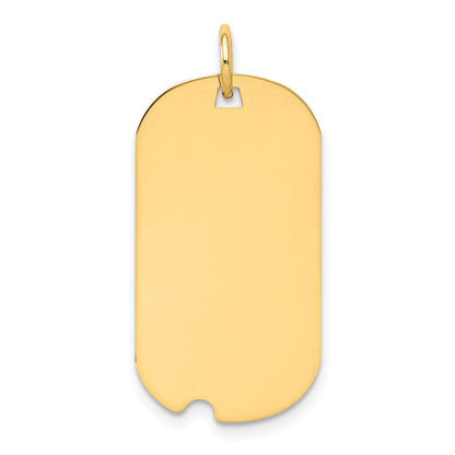 14k Yellow Gold 14k Plain .009 Gauge Engraveable Dog Tag w/Notch Disc Charm