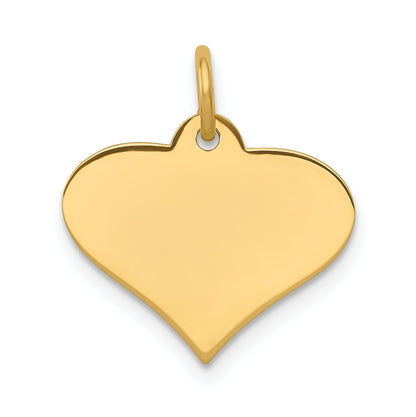 14k Yellow Gold 14k Plain .011 Gauge Engraveable Heart Disc Charm