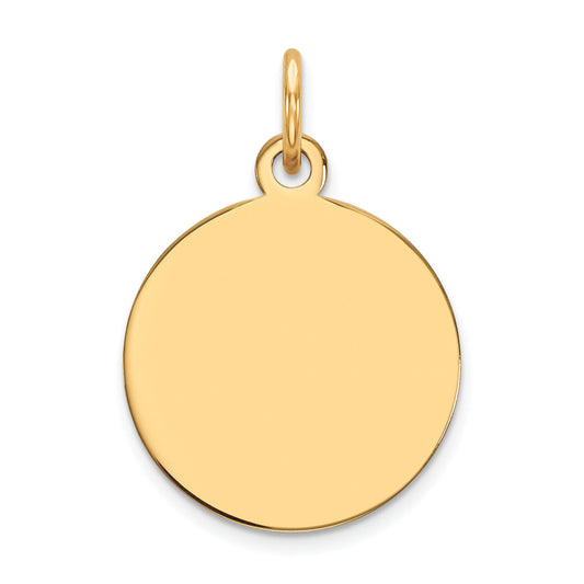 14k Yellow Gold 14k Plain .018 Gauge Circular Engravable Disc Charm