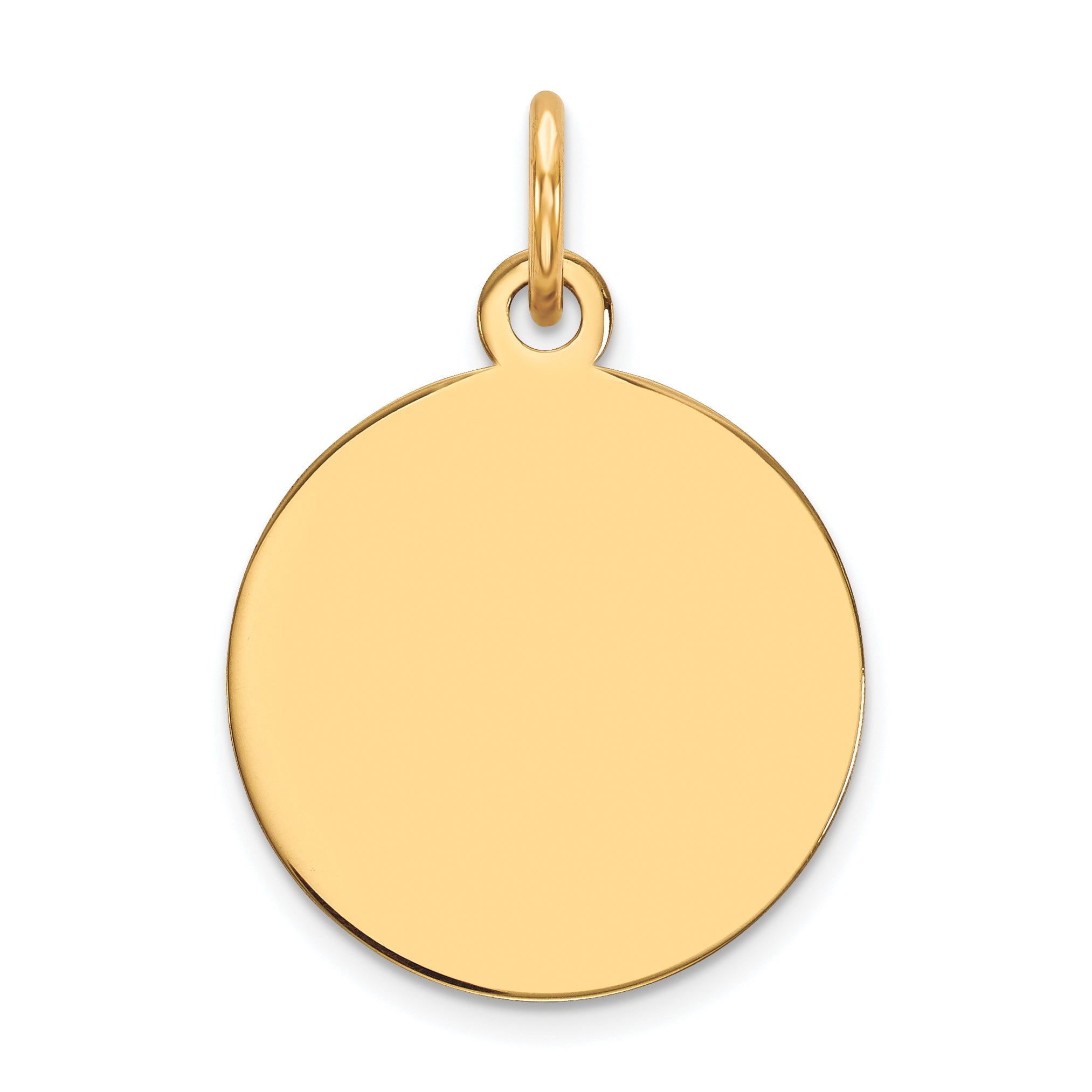 10K Yellow Gold Plain .013 Gauge Circular Engravable Disc Charm