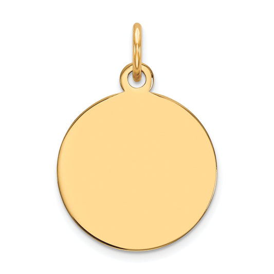 10K Yellow Gold Plain .027 Gauge Circular Engravable Disc Charm