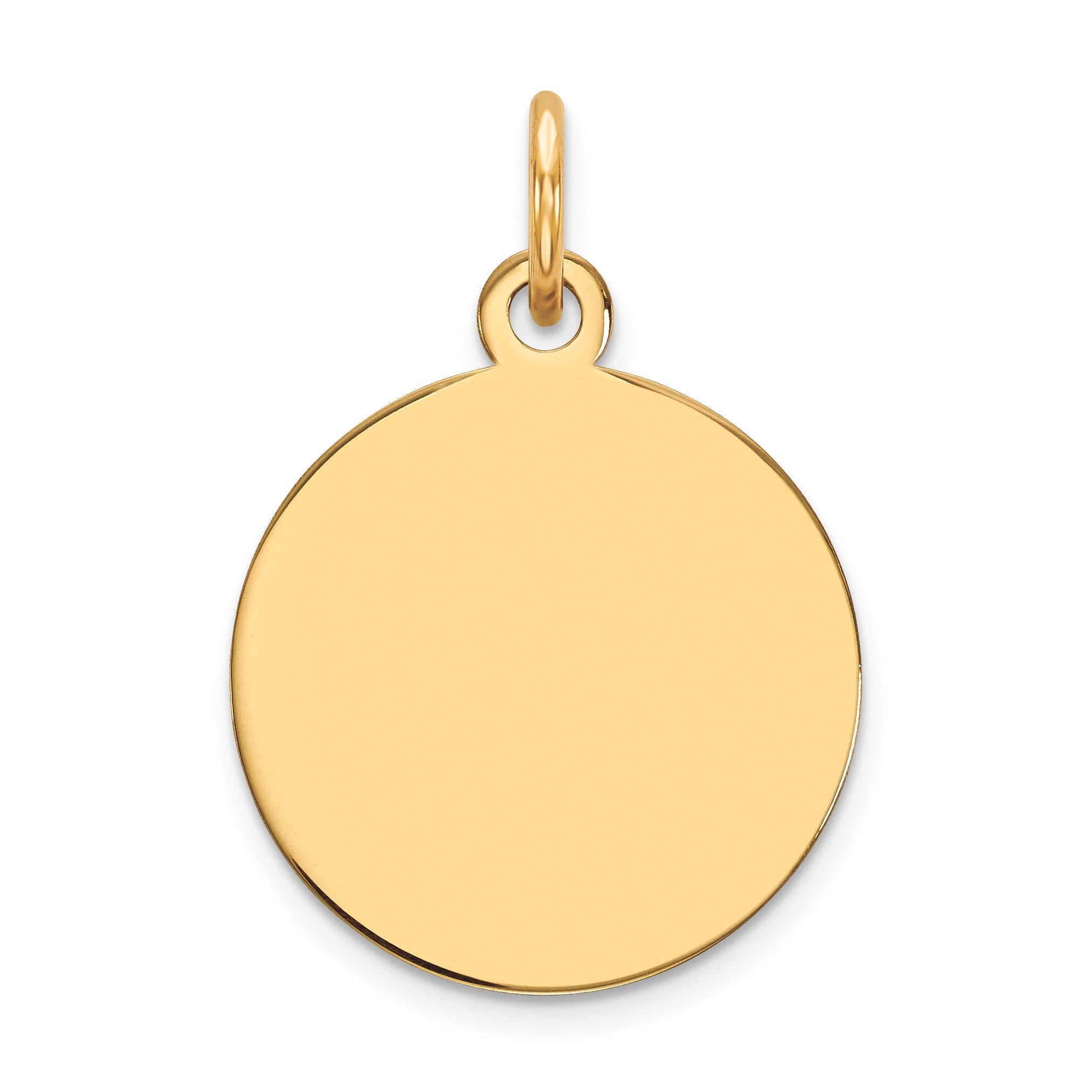 14k Yellow Gold 14k Plain .027 Gauge Circular Engravable Disc Charm