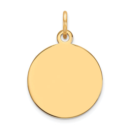 14k Yellow Gold 14k Plain .027 Gauge Circular Engravable Disc Charm