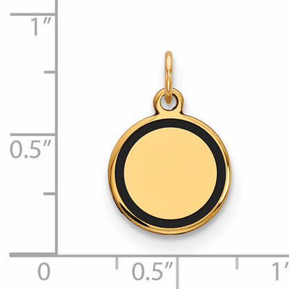 14k Yellow Gold 14k w/Enamel .027 Gauge Circular Engravable Disc Charm