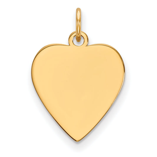14k Yellow Gold 14k Plain .018 Gauge Heart Engravable Disc Charm