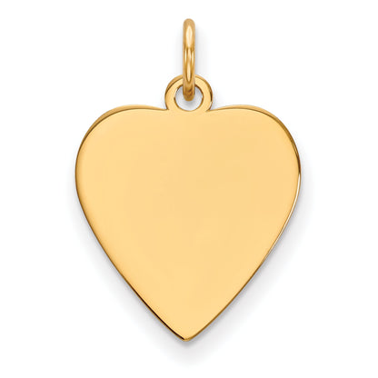 14k Yellow Gold 14k Plain .011 Gauge Heart Engravable Disc Charm