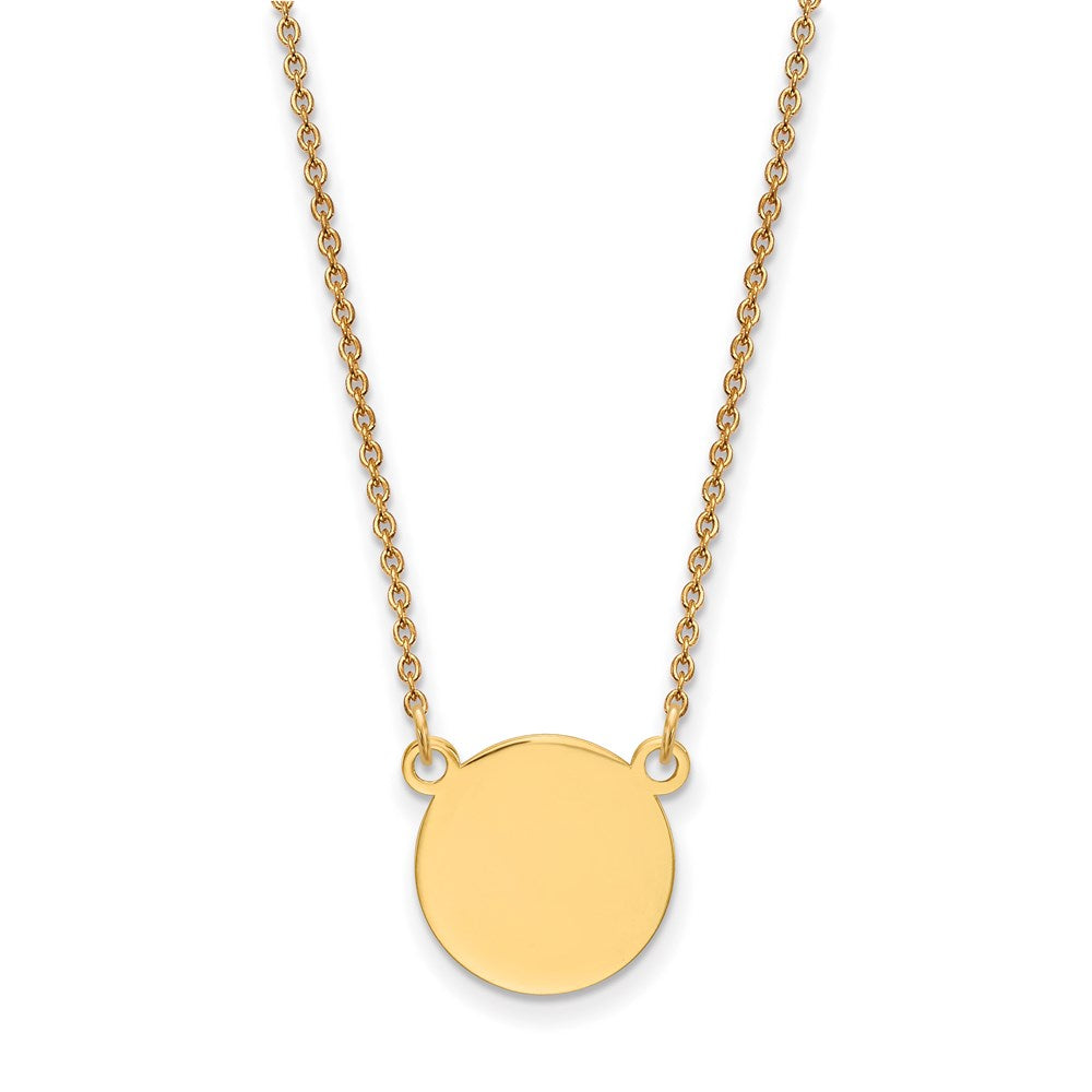 14K Yellow Gold Plain .027 Gauge Circular Engravable Disc 18In Necklace