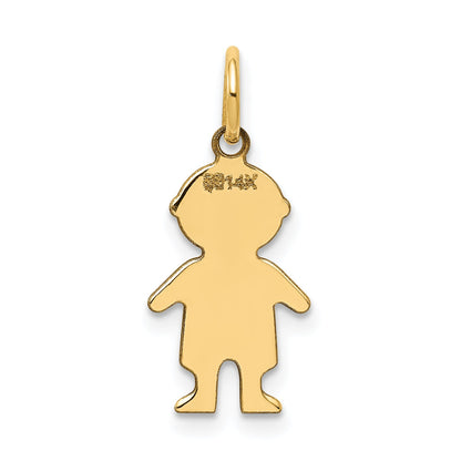 14k Yellow Gold 14k .011 Depth Engravable Boy Charm