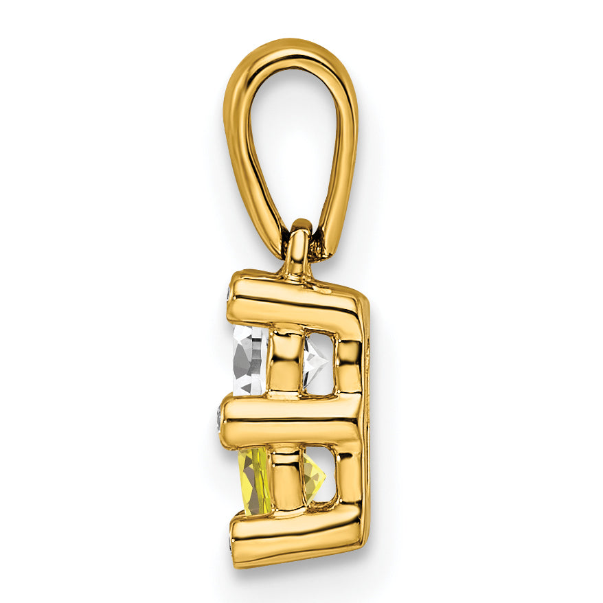 14k Yellow Gold 14KY Family Jewelry Diamond Semi-Set Pendant