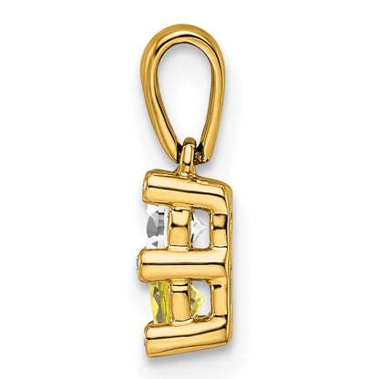 14k Yellow Gold 14KY Family Jewelry Diamond Semi-Set Pendant