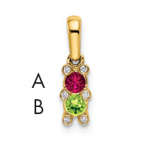 14k Yellow Gold 14KY Family Jewelry Diamond Semi-Set Pendant