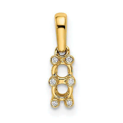 14K Yellow Gold Family Jewelry Geniune Stone & Diamond Set Pendant