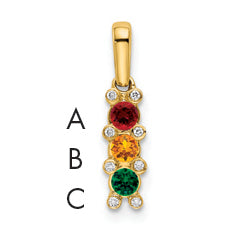 14k Yellow Gold 14K Family Jewelry Diamond Semi-Set Pendant