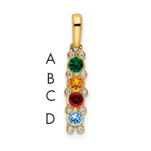 14k Yellow Gold 14K Family Jewelry Diamond Semi-Set Pendant