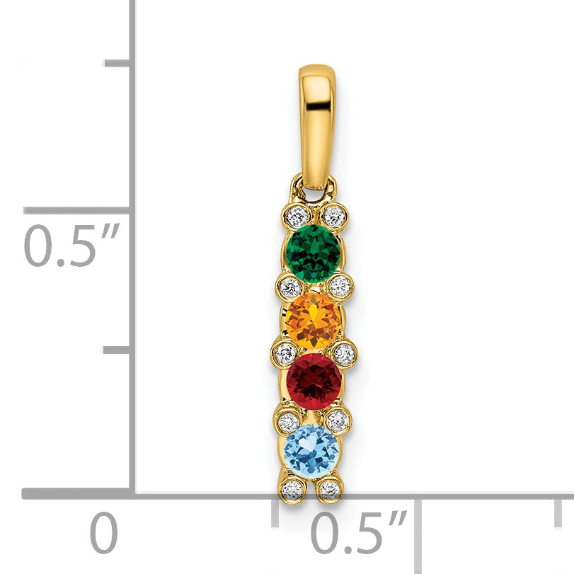 14k Yellow Gold 14K Family Jewelry Diamond Semi-Set Pendant