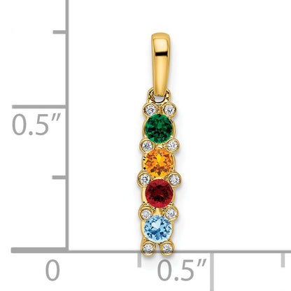 14k Yellow Gold 14K Family Jewelry Diamond Semi-Set Pendant