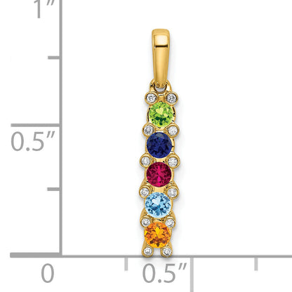 14k Yellow Gold 14K Family Jewelry Diamond Semi-Set Pendant