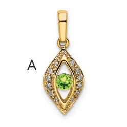 14k Yellow Gold 14K Family Jewelry Diamond Semi-Set Pendant