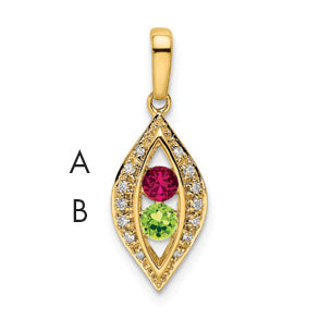 14k Yellow Gold 14K Family Jewelry Diamond Semi-Set Pendant