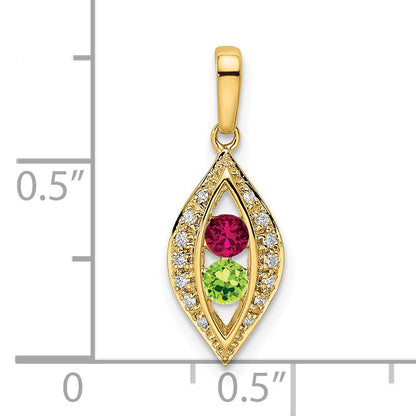 14k Yellow Gold 14K Family Jewelry Diamond Semi-Set Pendant