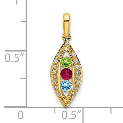 14k Yellow Gold 14K Family Jewelry Diamond Semi-Set Pendant