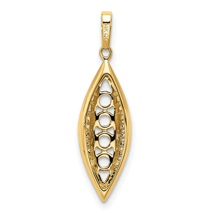 14k Yellow Gold 14K Family Jewelry Diamond Semi-Set Pendant