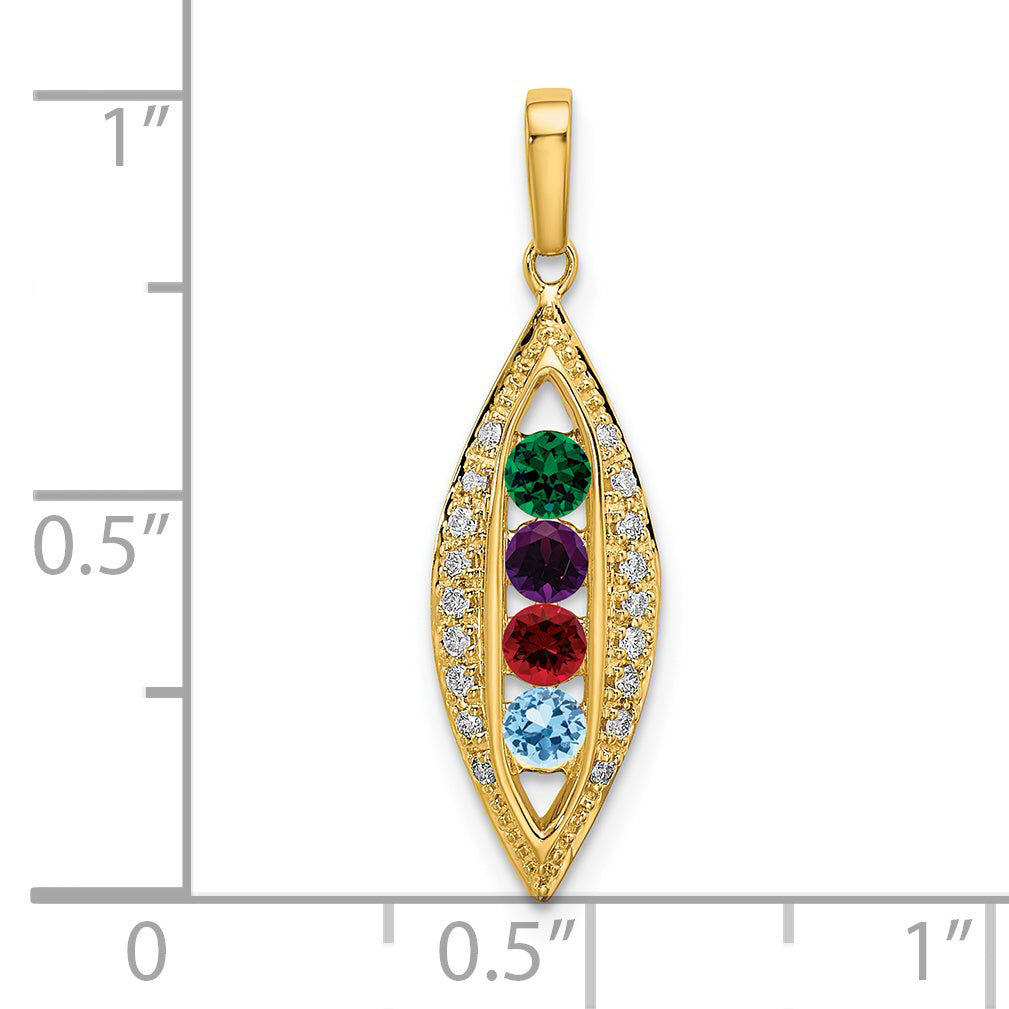 14k Yellow Gold 14K Family Jewelry Diamond Semi-Set Pendant