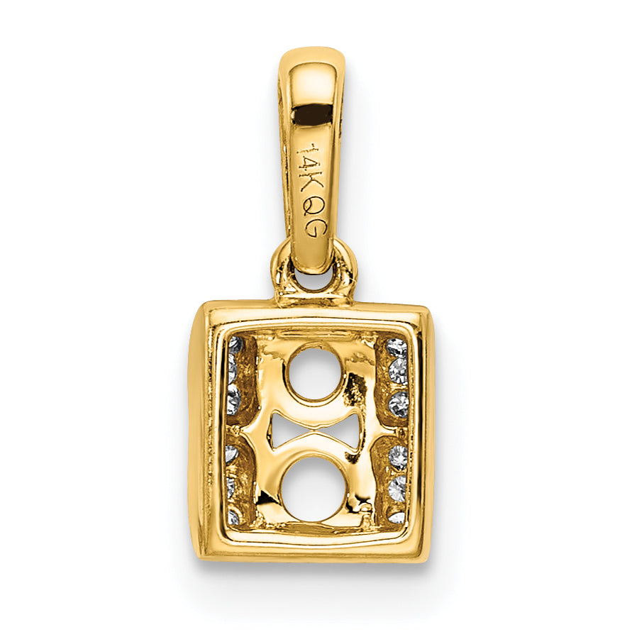 14k Yellow Gold 14K Family Jewelry Diamond Semi-Set Pendant