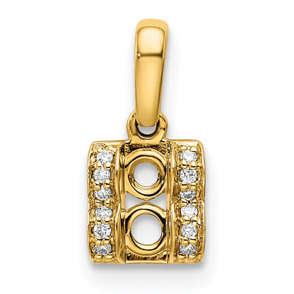 14k Yellow Gold 14K Family Jewelry Diamond Semi-Set Pendant