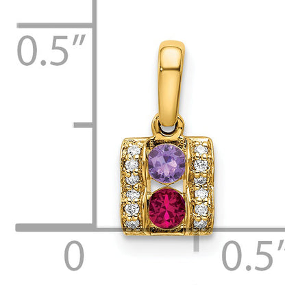 14k Yellow Gold 14K Family Jewelry Diamond Semi-Set Pendant