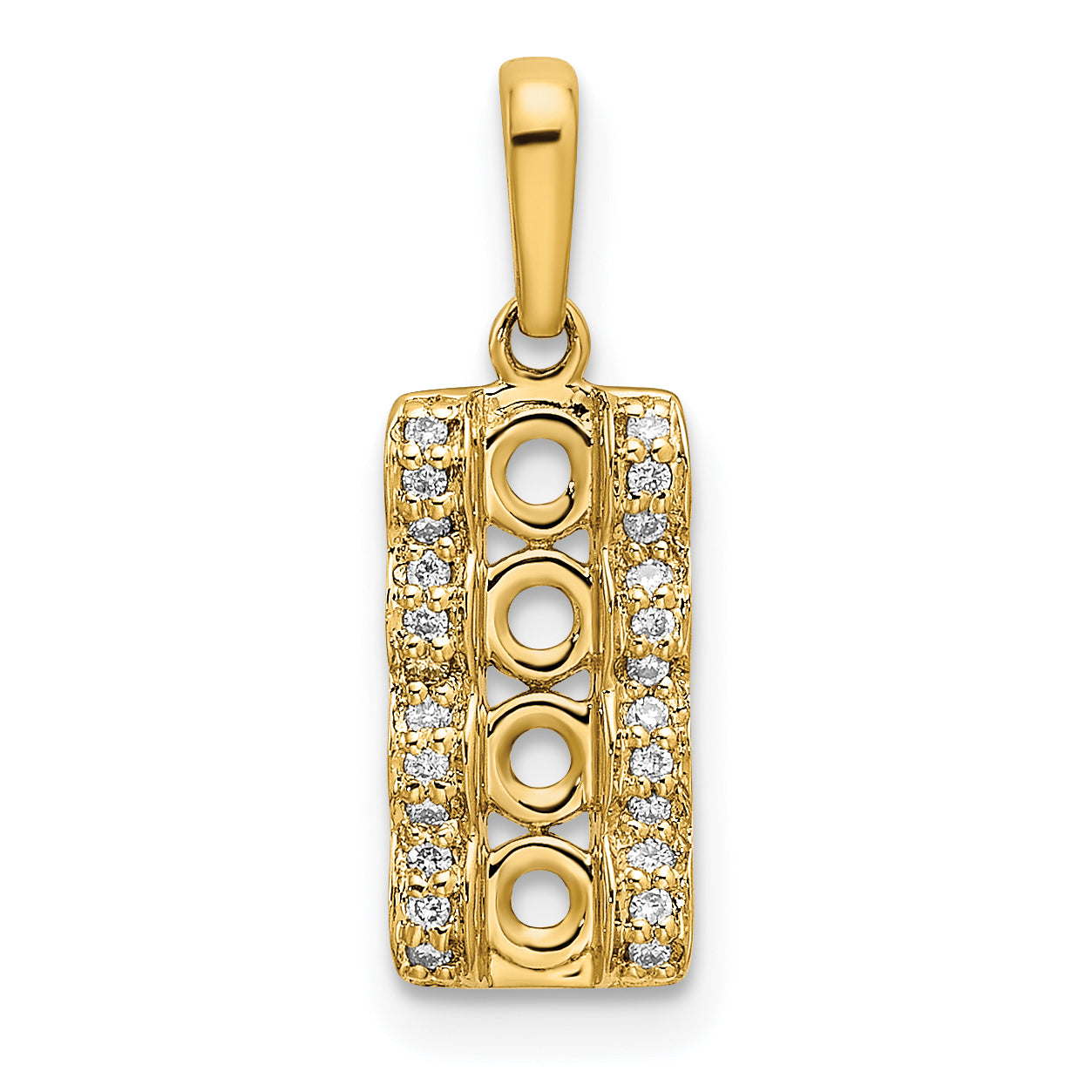 14k Yellow Gold 14K Family Jewelry Diamond Semi-Set Pendant