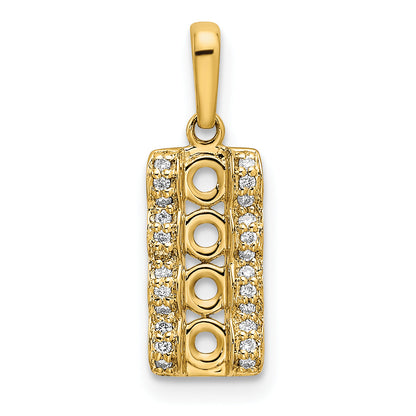 14k Yellow Gold 14K Family Jewelry Diamond Semi-Set Pendant