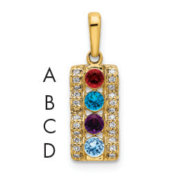 14k Yellow Gold 14K Family Jewelry Diamond Semi-Set Pendant