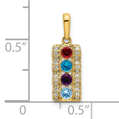 14k Yellow Gold 14K Family Jewelry Diamond Semi-Set Pendant
