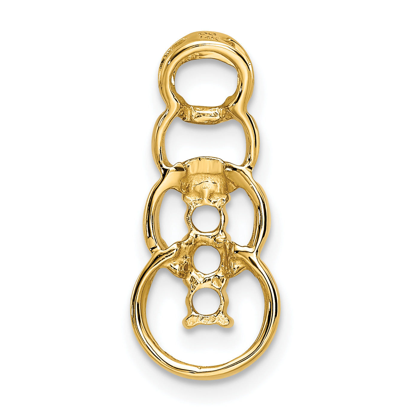 14k Yellow Gold 14k 3 Synthetic Stone Family Pendant