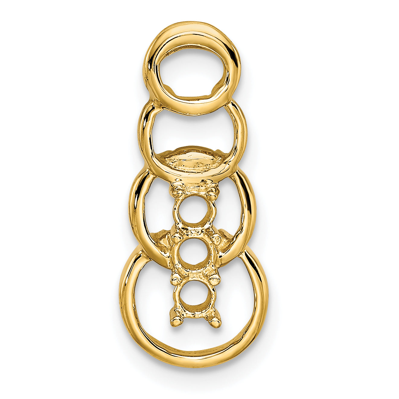 14k Yellow Gold 14k 3 Synthetic Stone Family Pendant