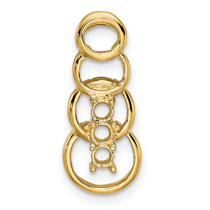 14k Yellow Gold 14k 3 Synthetic Stone Family Pendant