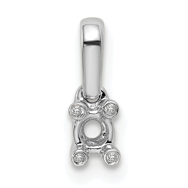 14k White Gold 14K White Gold Family Jewelry Diamond Semi-Set Pendant