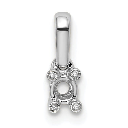 14k White Gold 14K White Gold Family Jewelry Diamond Semi-Set Pendant