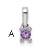 14k White Gold 14K White Gold Family Jewelry Genuine Stone & Diamond Set Pendant