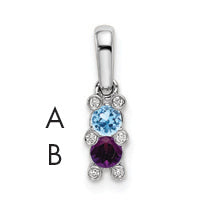 14k White Gold 14K White Gold Family Jewelry Diamond Semi-Set Pendant