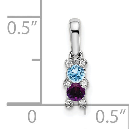 14k White Gold 14K White Gold Family Jewelry Diamond Semi-Set Pendant