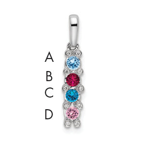 14k White Gold 14K White Gold Family Jewelry Diamond Semi-Set Pendant