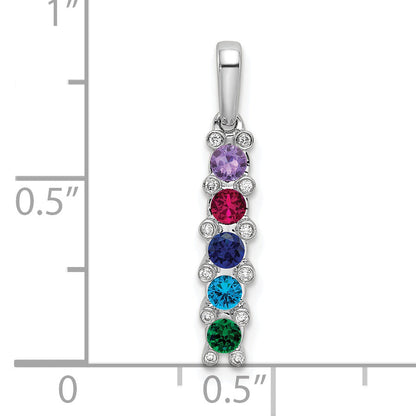 14k White Gold 14K White Gold Family Jewelry Diamond Semi-Set Pendant