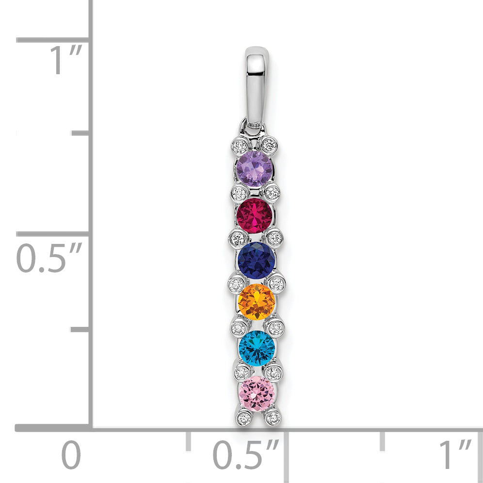 14k White Gold 14K White Gold Family Jewelry Diamond Semi-Set Pendant