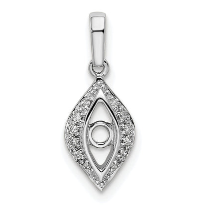 14k White Gold 14K White Gold Family Jewelry Diamond Semi-Set Pendant