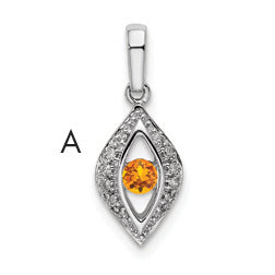 14k White Gold 14K White Gold Family Jewelry Diamond Semi-Set Pendant