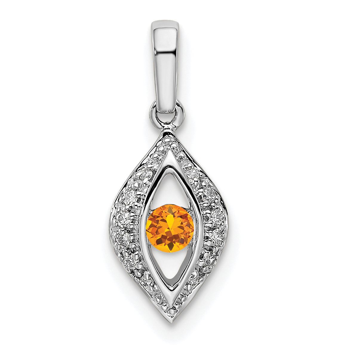 14k White Gold 14K White Gold Family Jewelry Diamond Semi-Set Pendant