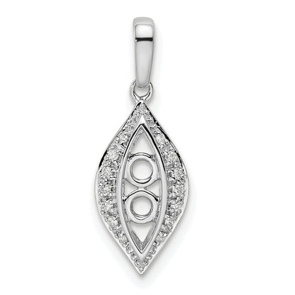 14k White Gold 14K White Gold Family Jewelry Diamond Semi-Set Pendant