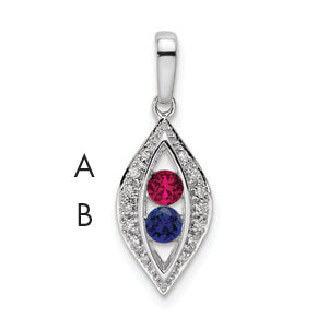 14k White Gold 14K White Gold Family Jewelry Diamond Semi-Set Pendant